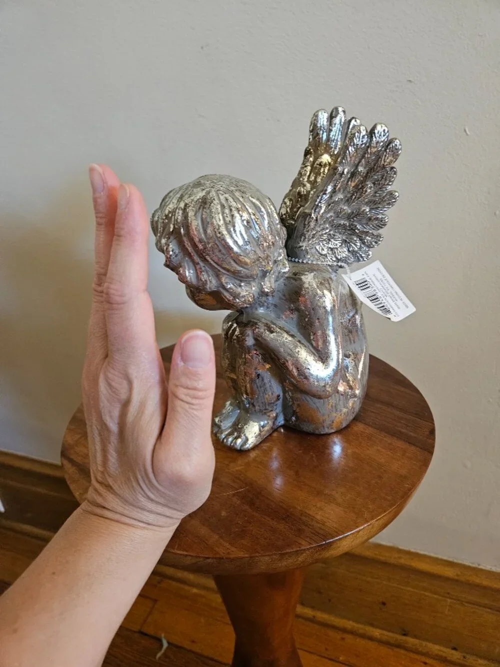NWT Silver-Colored Cherub Decor